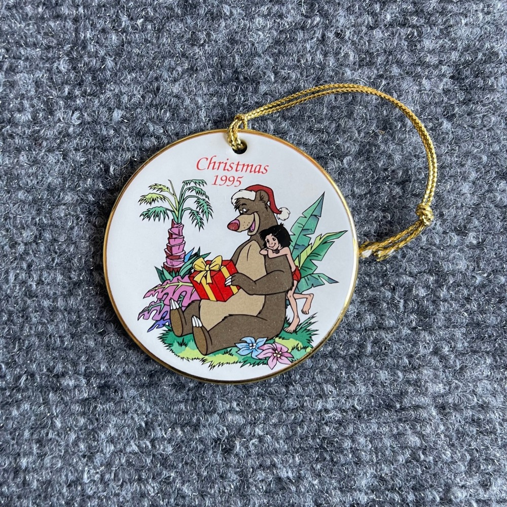 Disney Grolier Christmas 1995 For You Baloo Jungle Book Porcelain Ornament Boxed